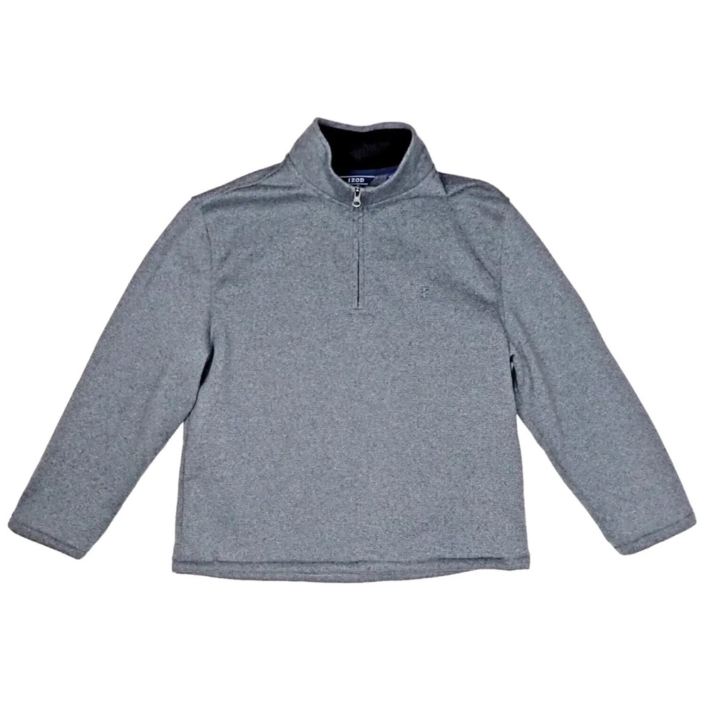 IZOD Sweater Men's Size Medium Top Pullover Quarter Zip Super Soft Stretch Gray